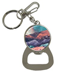 Adventure Psychedelic Mountain Bottle Opener Key Chain by uniart180623