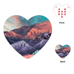 Adventure Psychedelic Mountain Playing Cards Single Design (heart)