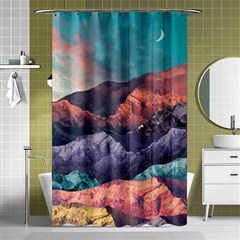 Adventure Psychedelic Mountain Shower Curtain 48  X 72  (small)  by uniart180623