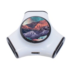 Adventure Psychedelic Mountain 3-port Usb Hub by uniart180623