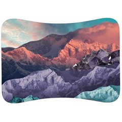 Adventure Psychedelic Mountain Velour Seat Head Rest Cushion by uniart180623