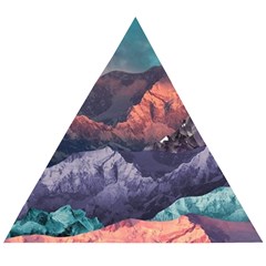 Adventure Psychedelic Mountain Wooden Puzzle Triangle by uniart180623