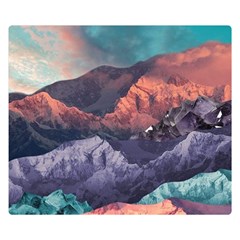 Adventure Psychedelic Mountain Premium Plush Fleece Blanket (small) by uniart180623