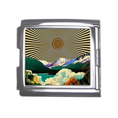 Surreal Art Psychadelic Mountain Mega Link Italian Charm (18mm) by uniart180623