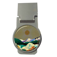 Surreal Art Psychadelic Mountain Money Clips (round)  by uniart180623