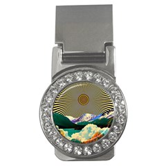 Surreal Art Psychadelic Mountain Money Clips (cz)  by uniart180623