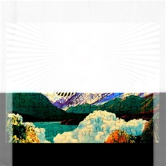 Surreal Art Psychadelic Mountain Rectangular Jigsaw Puzzl by uniart180623