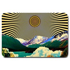 Surreal Art Psychadelic Mountain Large Doormat by uniart180623