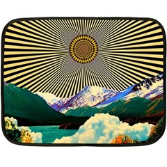 Surreal Art Psychadelic Mountain Two Sides Fleece Blanket (mini) by uniart180623