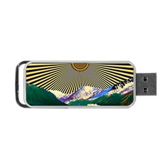 Surreal Art Psychadelic Mountain Portable Usb Flash (one Side) by uniart180623