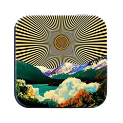 Surreal Art Psychadelic Mountain Square Metal Box (black) by uniart180623