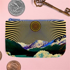 Surreal Art Psychadelic Mountain Large Coin Purse by uniart180623