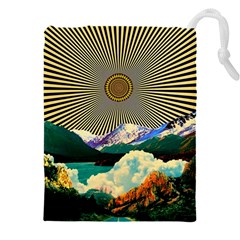 Surreal Art Psychadelic Mountain Drawstring Pouch (4xl) by uniart180623