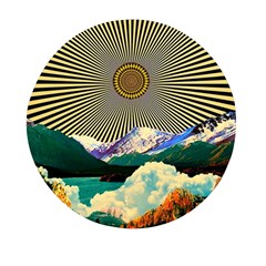 Surreal Art Psychadelic Mountain Mini Round Pill Box (pack Of 3) by uniart180623