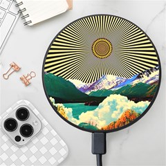 Surreal Art Psychadelic Mountain Wireless Fast Charger(black) by uniart180623