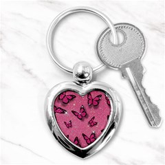 Pink Glitter Butterfly Key Chain (heart) by uniart180623