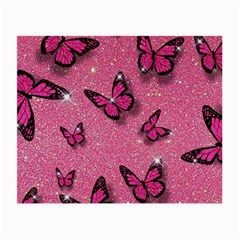 Pink Glitter Butterfly Small Glasses Cloth by uniart180623