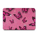 Pink Glitter Butterfly Small Doormat 24 x16  Door Mat