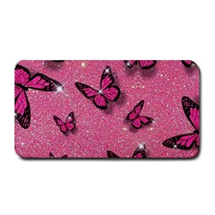 Pink Glitter Butterfly Medium Bar Mat by uniart180623