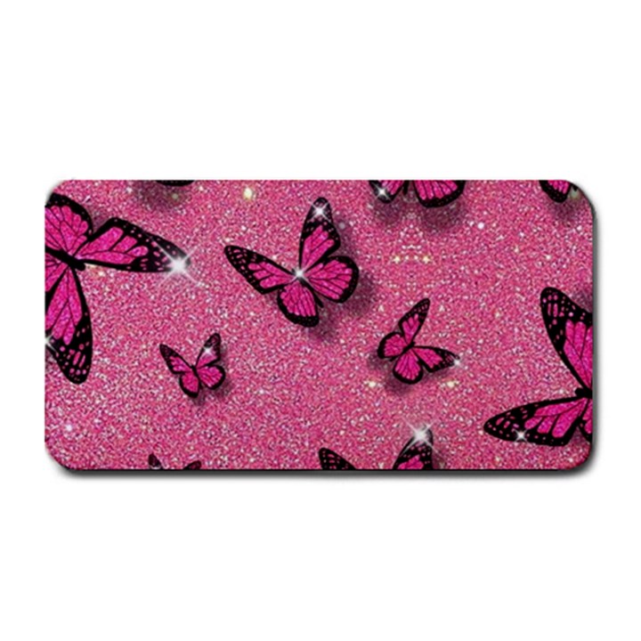 Pink Glitter Butterfly Medium Bar Mat