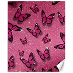 Pink Glitter Butterfly Canvas 11  x 14  10.95 x13.48  Canvas - 1