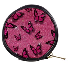 Pink Glitter Butterfly Mini Makeup Bag by uniart180623