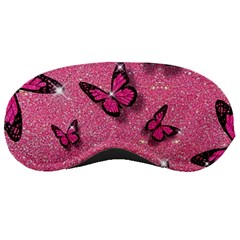 Pink Glitter Butterfly Sleep Mask by uniart180623