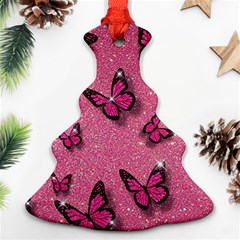 Pink Glitter Butterfly Ornament (christmas Tree)  by uniart180623