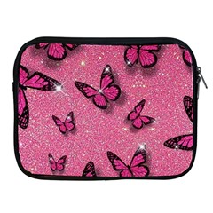 Pink Glitter Butterfly Apple Ipad 2/3/4 Zipper Cases