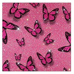 Pink Glitter Butterfly Square Satin Scarf (36  X 36 ) by uniart180623