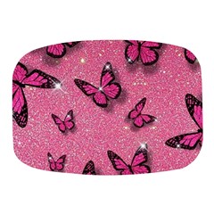 Pink Glitter Butterfly Mini Square Pill Box by uniart180623