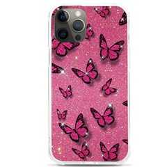 Pink Glitter Butterfly Iphone 12 Pro Max Tpu Uv Print Case by uniart180623