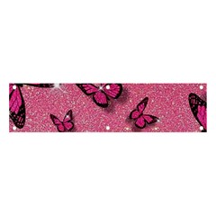 Pink Glitter Butterfly Banner And Sign 4  X 1  by uniart180623