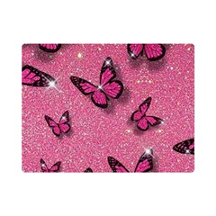 Pink Glitter Butterfly Premium Plush Fleece Blanket (mini) by uniart180623