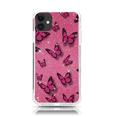 Pink Glitter Butterfly Iphone 11 Tpu Uv Print Case by uniart180623