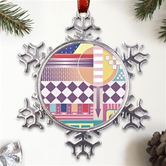 Abstract Shapes Colors Gradient Metal Large Snowflake Ornament