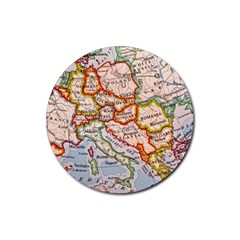 Vintage World Map Europe Globe Country State Rubber Coaster (round)