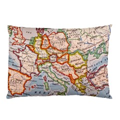 Vintage World Map Europe Globe Country State Pillow Case by Grandong