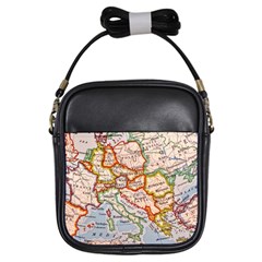 Vintage World Map Europe Globe Country State Girls Sling Bag by Grandong