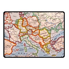 Vintage World Map Europe Globe Country State Two Sides Fleece Blanket (small) by Grandong