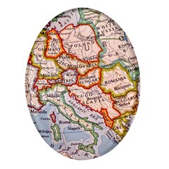 Vintage World Map Europe Globe Country State Oval Glass Fridge Magnet (4 Pack) by Grandong