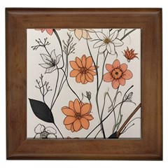 Flowers Pattern Plant Framed Tile by pakminggu