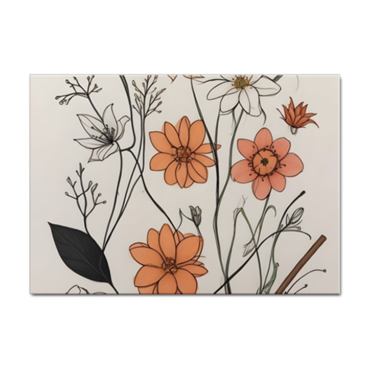 Flowers Pattern Plant Sticker A4 (10 pack)