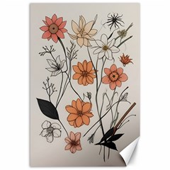 Flowers Pattern Plant Canvas 24  X 36  by pakminggu