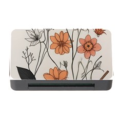 Flowers Pattern Plant Memory Card Reader With Cf