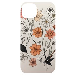 Flowers Pattern Plant Iphone 14 Plus Black Uv Print Case