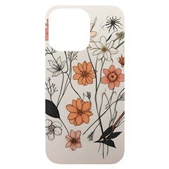 Flowers Pattern Plant Iphone 14 Pro Max Black Uv Print Case by pakminggu