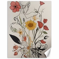 Woman Flower Pattern Canvas 12  X 16  by pakminggu