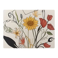 Woman Flower Pattern Two Sides Premium Plush Fleece Blanket (mini) by pakminggu