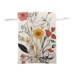 Woman Flower Pattern Lightweight Drawstring Pouch (m) by pakminggu